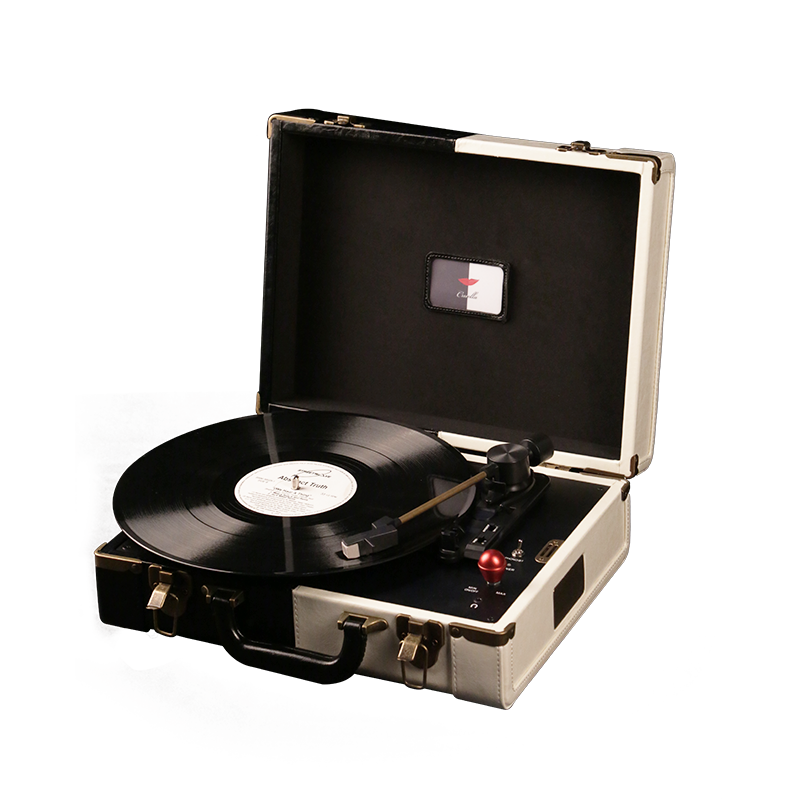 巫1900mini升级款黑胶唱片机一体式黑胶唱机复古蓝牙音响便携LP留声机 动磁蓝牙款