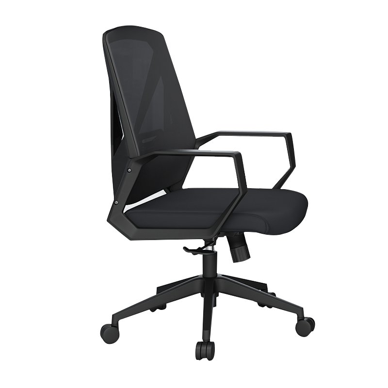 文灵工作椅写字椅舒适靠背书房椅子转椅魅影黑固定扶手