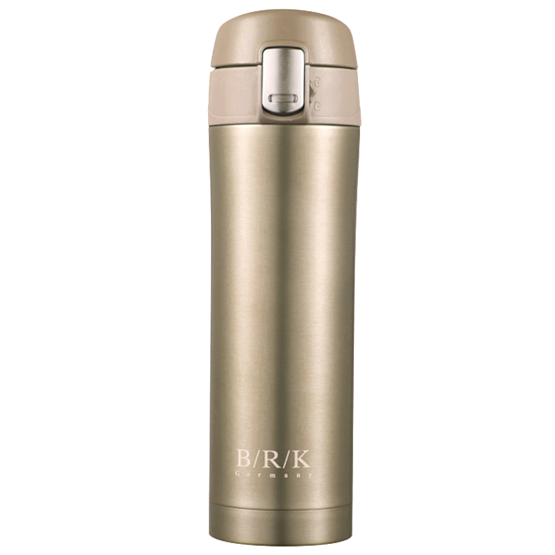 BRK保温杯德国基尔弹跳杯 双层304不锈钢真空保温保冷水杯保温杯 弹跳按钮设计单手一键开启 大容量男女学生办公车载家用