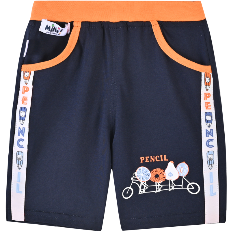 [39元3件]铅笔俱乐部童装男童短裤夏装新款儿童五分裤侧边织带运动裤