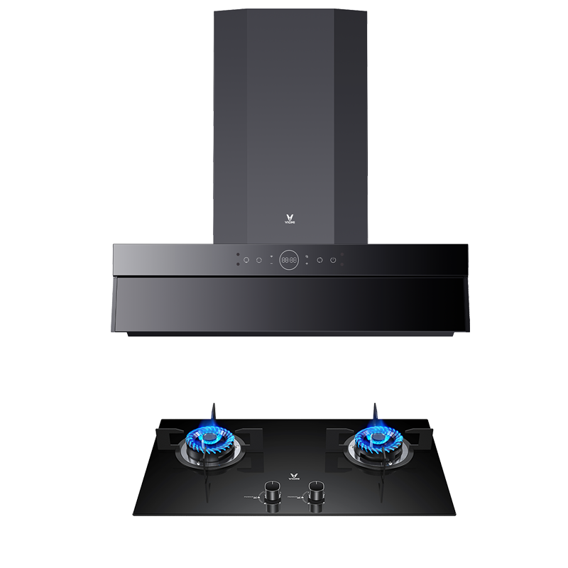 [性价比优选]云米Flash烟灶套餐侧吸油烟机灶具23m³吸力烟灶套装自营官方旗舰店抽烟机VK703+4.5kw天然气