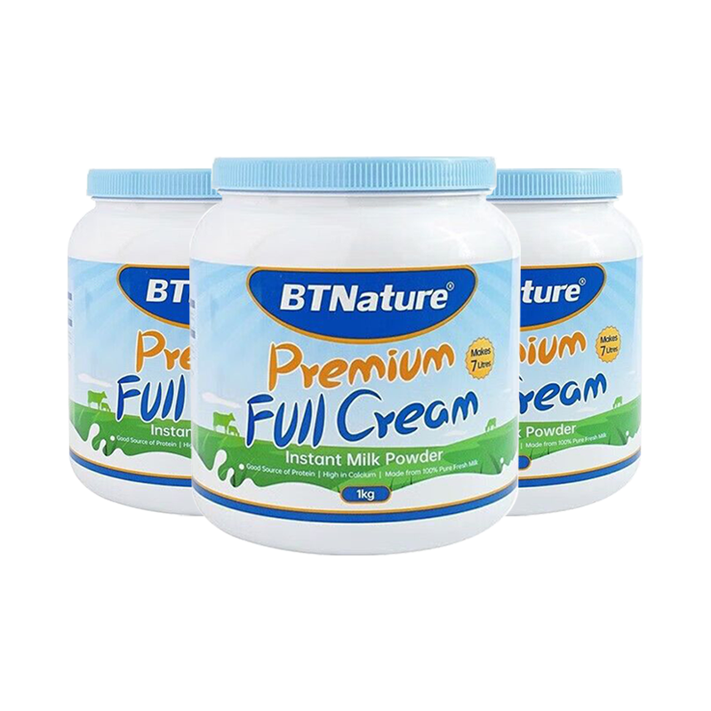 BTNature贝特恩 中老年孕妇儿童学生高钙 全脂奶粉罐装1kg/罐 3罐装