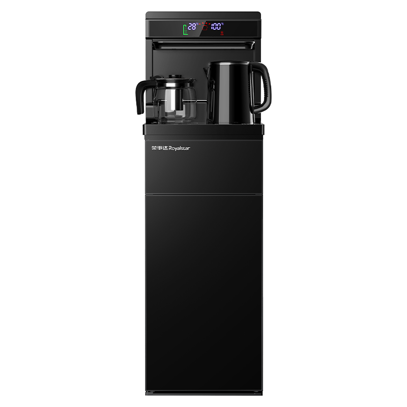 荣事达饮水机家用立式下置水桶全自动桶装水遥控新款茶吧机-黑色温热款