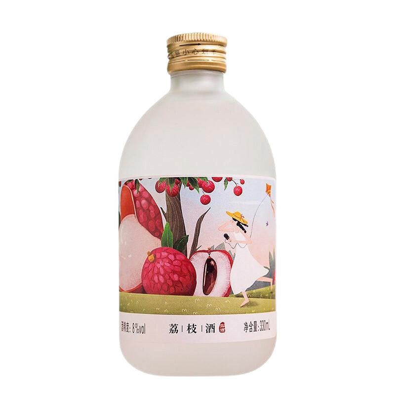 通明山 低度微醺网红高颜值水果酒 女士甜酒 荔枝味果酒 8度 330ml*1瓶装
