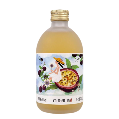 通明山 微醺网红高颜值水果酒 女士甜酒 百香果味果酒 9度 330ml*1 单瓶装
