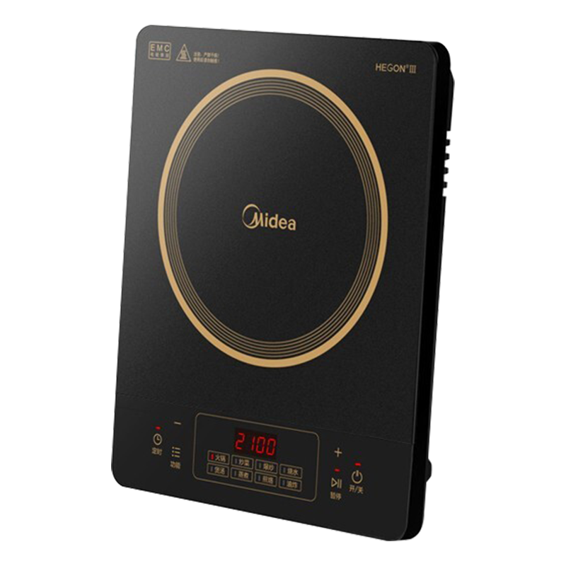 电磁炉套装家用触控按键恒匀火加热连续小火2100W大功率8档火力4D防水电磁灶 [配品质汤锅]C21-Simple103