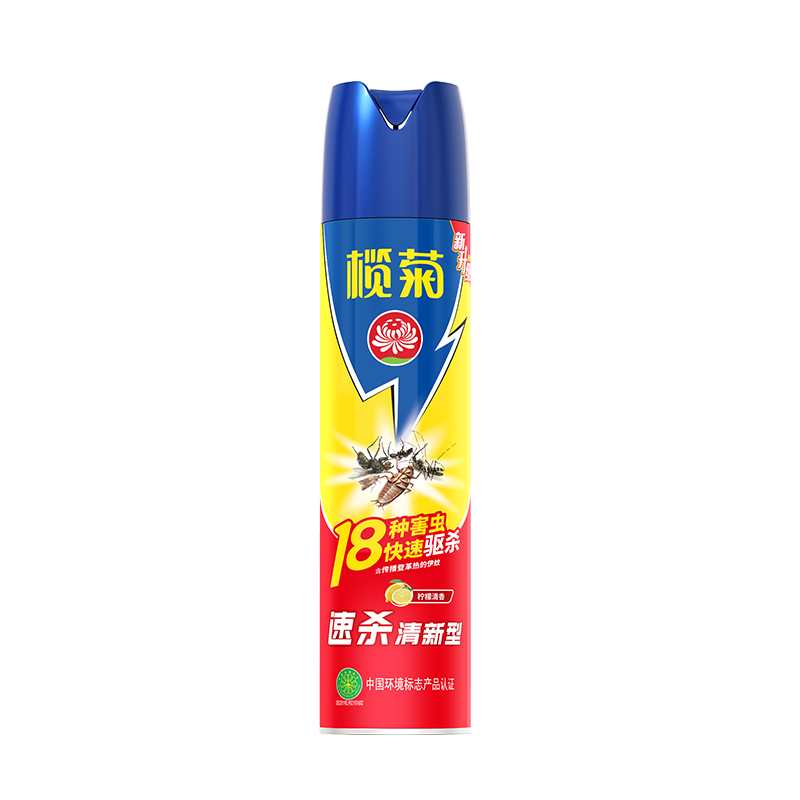 榄菊 杀虫剂喷雾速杀灭虫灭蟑螂蚂蚁药家用杀虫气雾剂跳蚤驱蚊喷雾剂柠檬清香600ml*1瓶