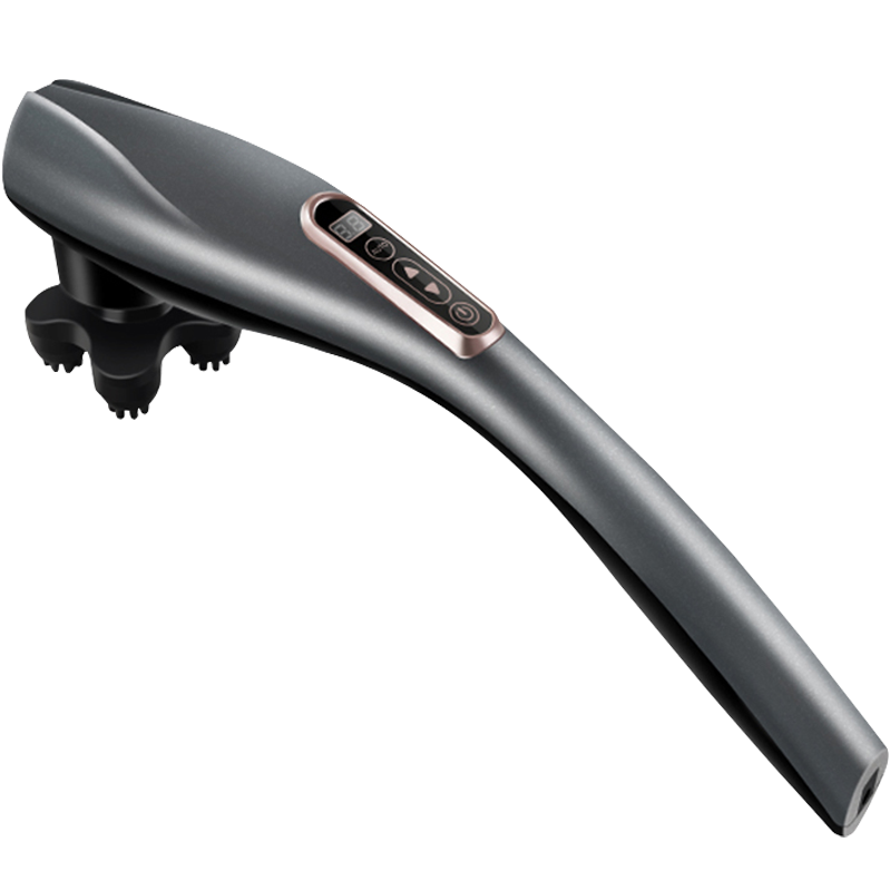 安尚按摩器无线充电液晶显示海豚按摩棒电动智能按键敲打锤手持式全身震动小型经络仪捶背仪神器震动仪大力王捶腰背器配六个按摩头