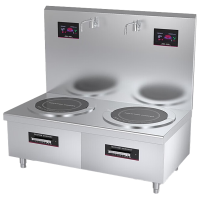 乐创 lecon商用电磁双头矮汤灶 24KW大功率酒店饭堂企业炒灶 380V LC-J-P24G2