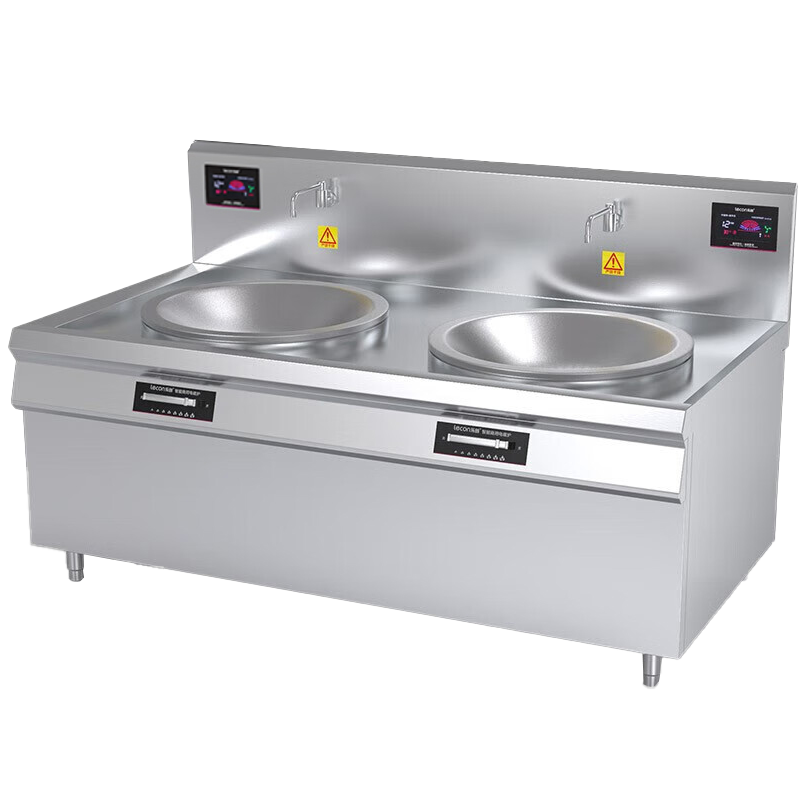 乐创 lecon商用双头大锅灶 锅径1000 30KW*2酒店饭堂企业电磁灶 LC-J-D100S30 380V