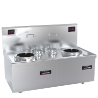 乐创 lecon商用电磁双头双尾小炒灶 15KW*2大功率酒店饭堂企业炒灶 380V LC-J-A15X2