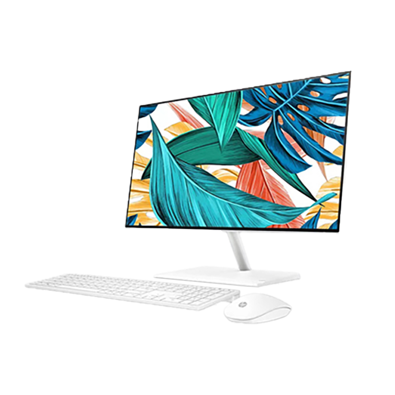 惠普HP 一体机电脑 24寸高性能学习娱乐商务家用办公台式一体机电脑12代i5-12400T/16G/512G/蓝牙/无线键鼠/120W/白[24-ck051wcn]