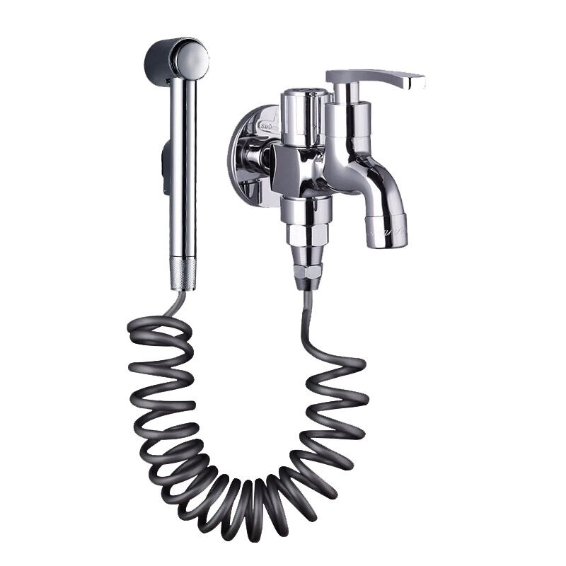 潜水艇阳台拖把池水龙头加长防溅带喷头厕所喷枪一进二出马桶伴侣喷水枪