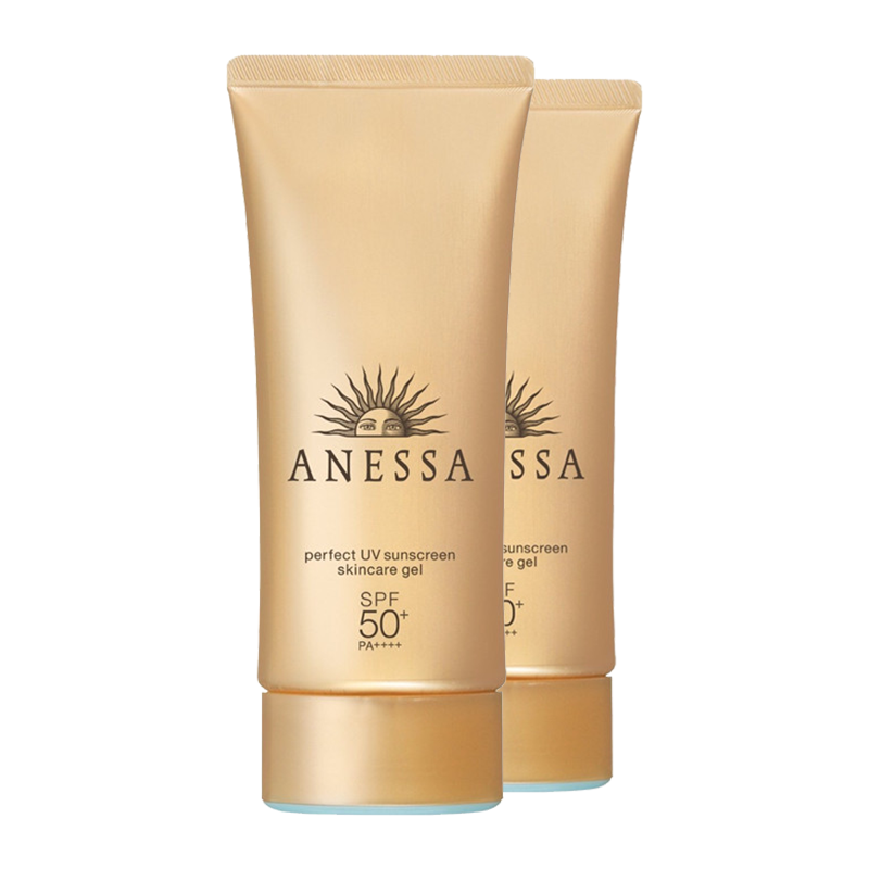 [2022年新版]ANESSA安耐晒安热沙金色软管防晒乳液啫喱 SPF50+ 90g 2支