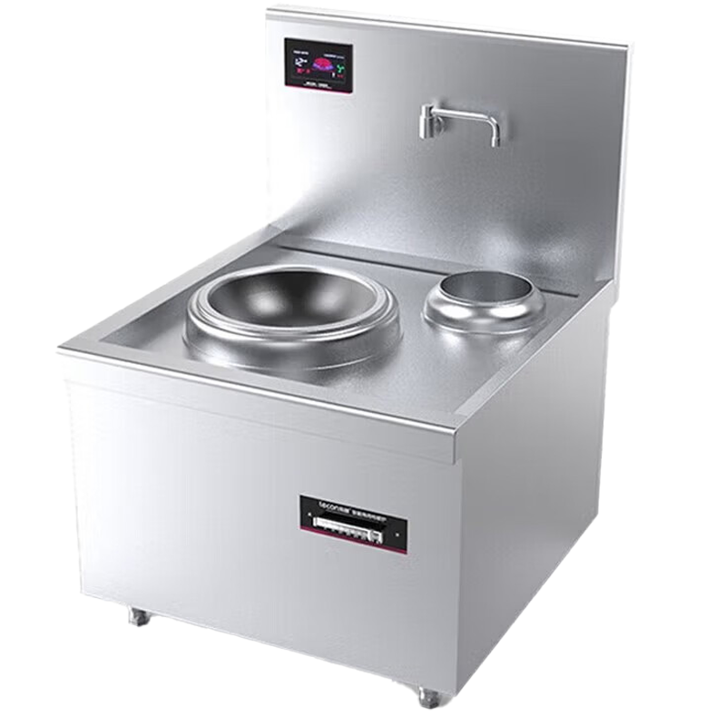 乐创 lecon商用电磁单头单尾小炒灶 12KW大功率酒店饭堂企业炒灶 380V LC-J-A12X