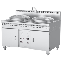 乐创(lecon) 商用煮面炉 不锈钢双头燃气方形汤粉炉 LC-J-SKZ45 220V