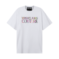 范思哲 VERSACE JEANS COUTURE 男士棉质宽松版圆领短袖T恤74GAHG01 CJ01G