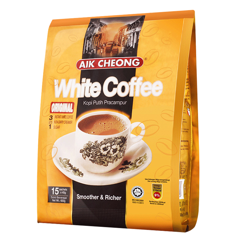 马来西亚原装进口益昌老街原味三合一速溶白咖啡600g袋装