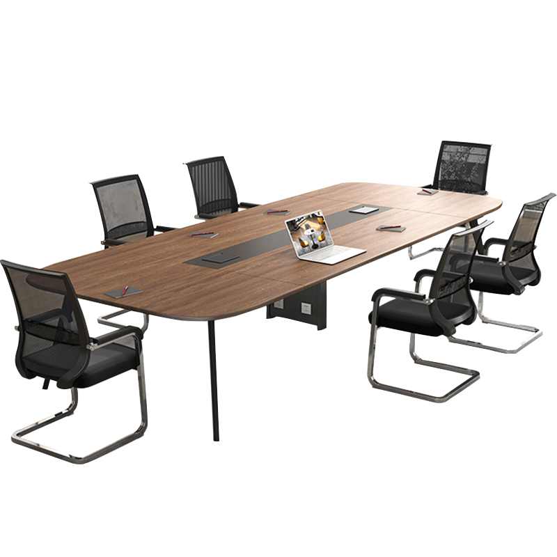 缑氏会议桌工作桌培训桌小型洽谈桌椅组合长2.4米桌+8把椅[工厂现做 7天内发货]