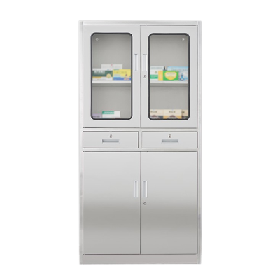 缑氏室文件柜不锈钢柜子储物柜资料柜档案柜带锁文件柜201二斗文件柜