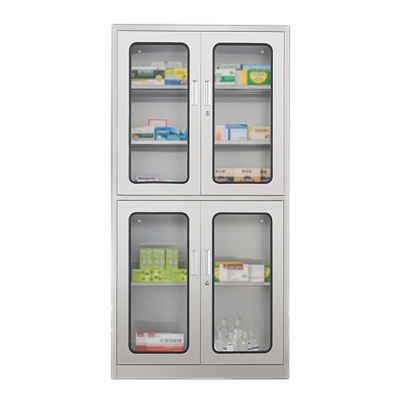 缑氏文件柜不锈钢柜子储物柜资料柜档案柜带锁文件柜201上下玻文件柜