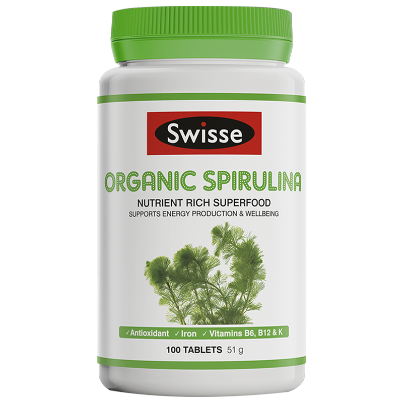 Swisse有机螺旋藻片100粒/瓶装 澳洲原装进口螺旋藻/藻类 健康体质呵护亚健康