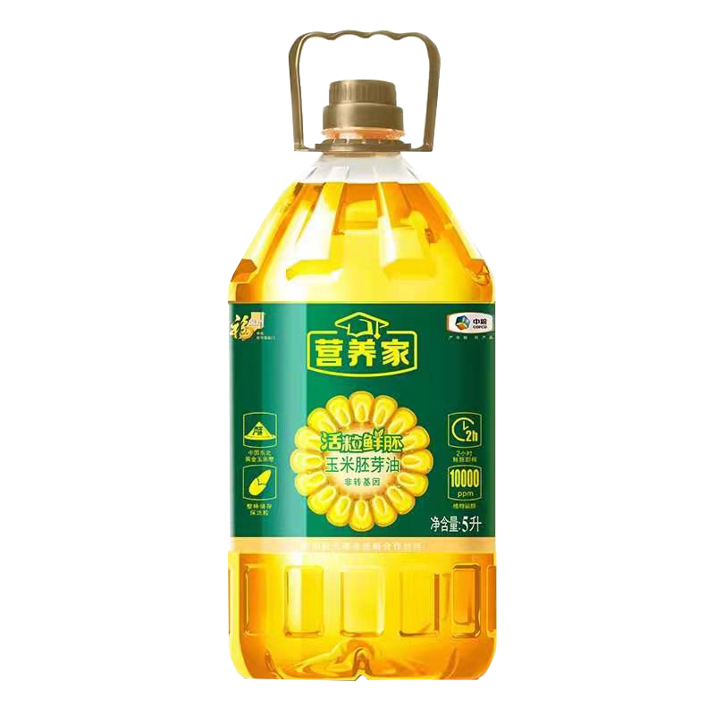 福临门 食用油 中粮福临门营养家活粒鲜胚玉米胚芽油 5L 中粮出品 放心油 酥田推荐
