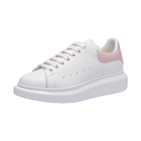 亚历山大·麦昆 ALEXANDER MCQUEEN 女士皮革白阔型系带休闲运动鞋小白鞋718139 WHGP5