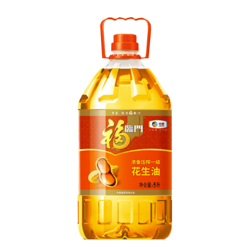 福临门 食用油 中粮福临门浓香压榨一级花生油5L 物理压榨 中粮出品 酥田推荐 新老包装更替中