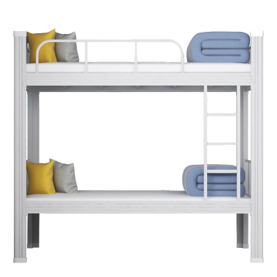 洛苏通盛铁床上下床钢木床宿舍床白色高1800长2000宽1000常规款[工厂现做 7天内发货]