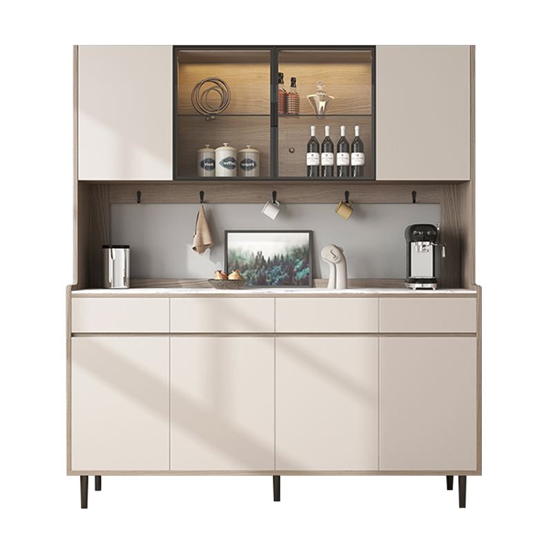 木月餐边柜玄关柜玻璃门茶水柜厨房家用储物柜酒柜客厅靠墙置物柜橱柜