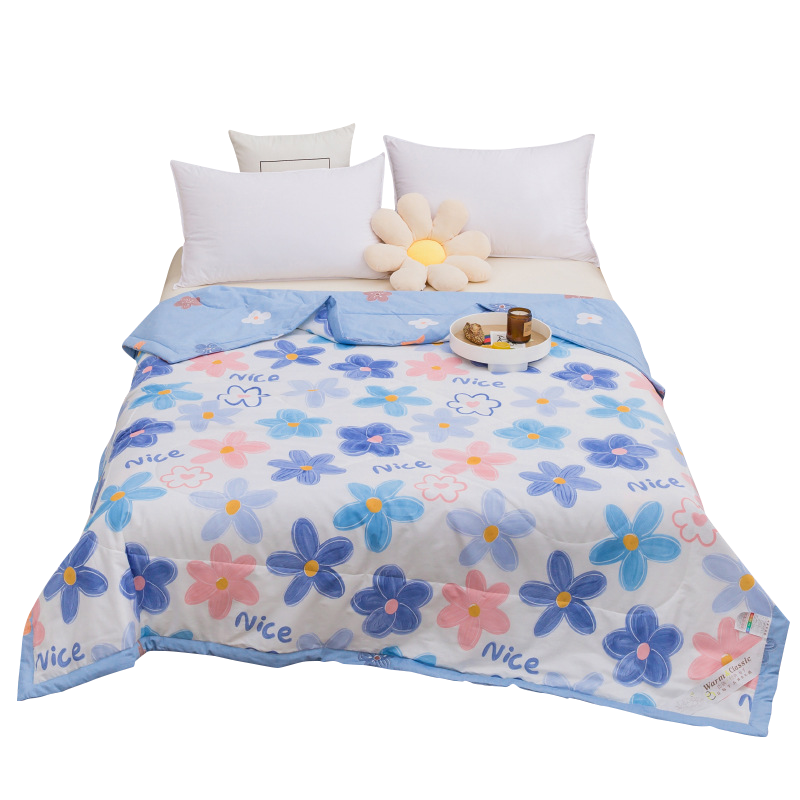 吉祥三宝家纺纯棉夏凉被双面全棉可水洗空调被单人双人被子夏季学生宿舍薄被芯