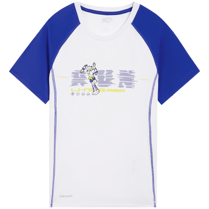 李宁童装短袖跑步T恤男大童2022新款跑步系列冰感舒适夏季运动服