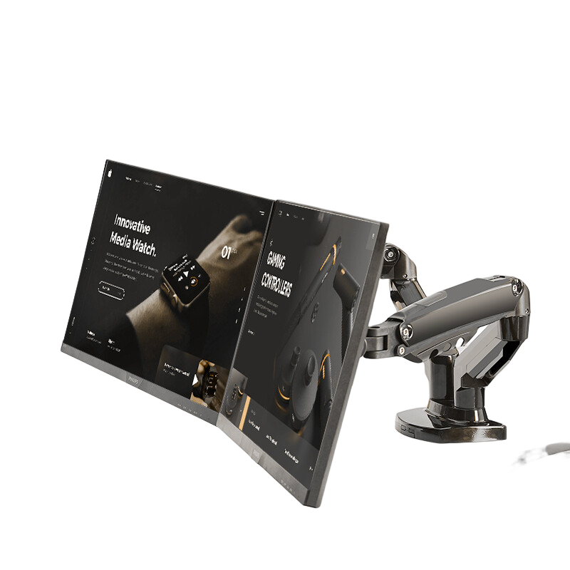 Emmy Mount/艾美 显示器支架双屏 双屏支架臂 电脑显示器支架 显示屏幕伸缩支架 桌面旋转底座承重9KG