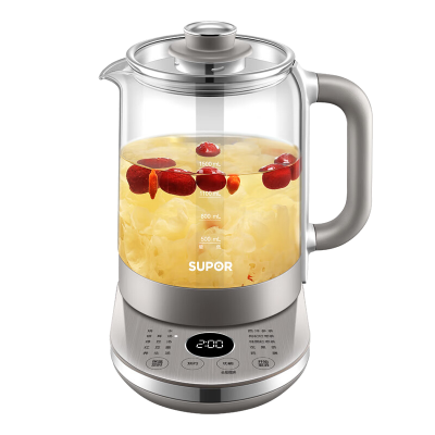 苏泊尔(SUPOR)养生壶家用多功能花茶煮茶器办公室玻璃煮水壶小型煮茶壶SW-15YT06