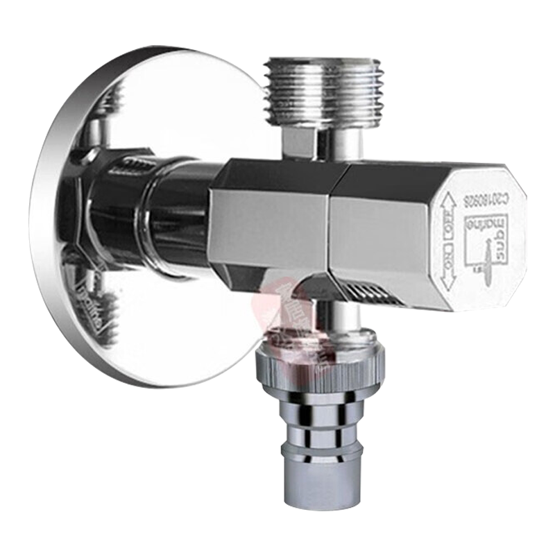 潜水艇洗衣机水龙头一进二出双开关一分二三通角阀6分洗碗机角阀龙头嘴