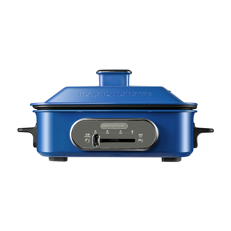 摩飞电器(MORPHY RICHARDS) 多功能锅料理锅 电烧烤锅电火锅蒸锅家用电烤锅MR9088 蓝色标配