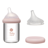 babycare3.0成长奶瓶ppsu耐摔防胀气 新生婴儿鸭嘴奶瓶吸管大宝宝 珀尔里粉160ml(奶嘴M)