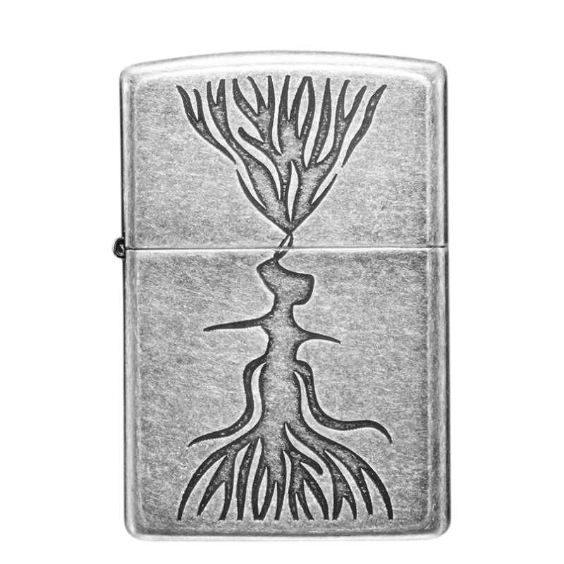 [苏宁自营]zippo防风打火机仿古银相思树正品煤油打火机情侣节日送礼男女通用