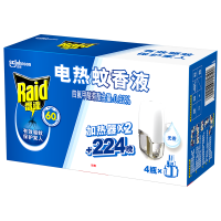 (Raid) 雷达电热蚊香液4瓶+无线加热器2个 无香型驱蚊液224晚 驱蚊灭蚊 电蚊香