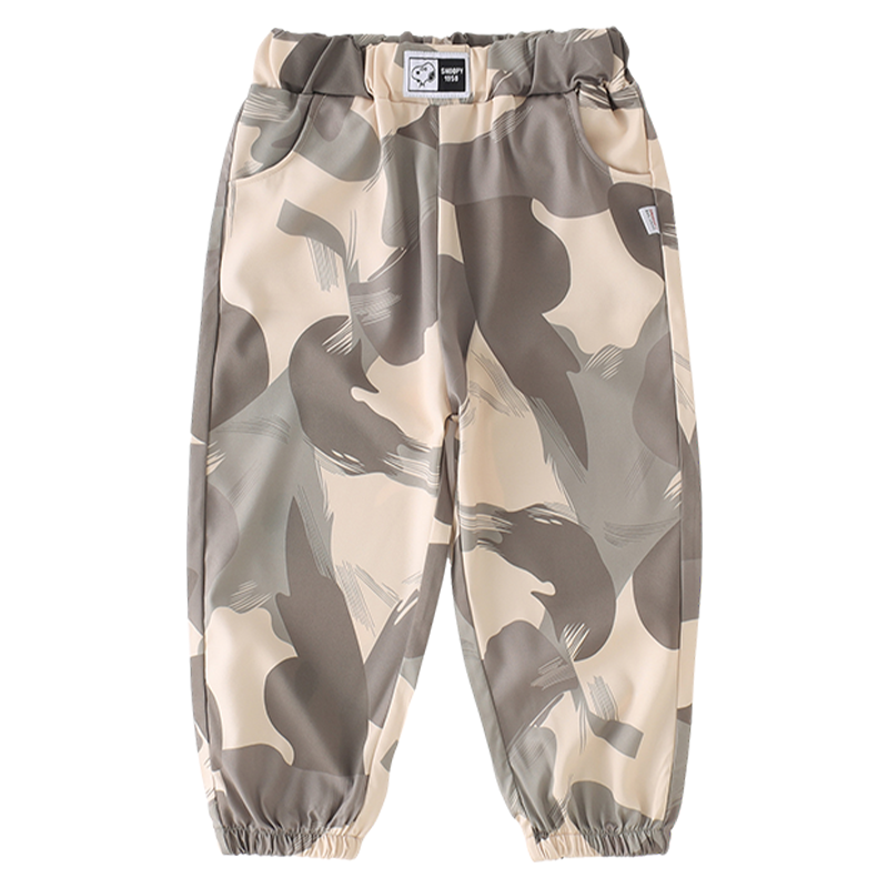 史努比(SNOOPY)童裤男女中小童迷彩长裤宝宝束脚裤运动休闲裤AL028
