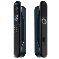 鼎山科技 (DINSTECH) A8Pro 3D人脸识别智能门锁家用 大门入户门密码锁 电子锁 防盗门指纹锁 科幻蓝