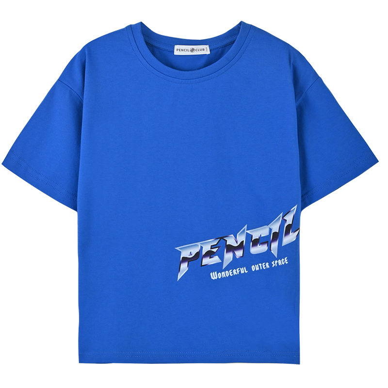 [一口价29元]铅笔俱乐部童装2025夏装新款男童t恤儿童圆领上衣中大童全棉短袖
