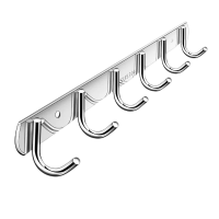 迅迈 挂钩墙壁挂毛巾浴室一排挂衣架长条粘胶厨房免打孔不锈钢衣服排钩