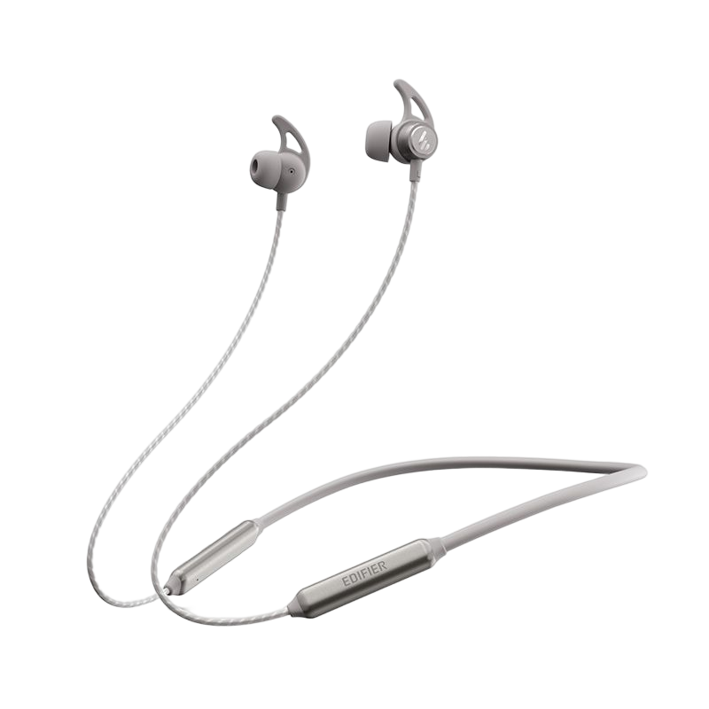 EDIFIER/漫步者W300BTPLUS无线蓝牙耳机双耳挂脖式入耳式磁吸跑步运动超长待机通话降噪安卓男女通用耳麦枪灰色