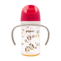 贝亲(Pigeon)双把手PPSU奶瓶 第3代 240ml-猫头鹰 L号 6个月以上 AA221