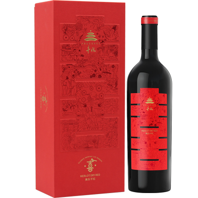 丰收美乐干红葡萄酒 红酒13.5度 750ml*6整箱 瓶喜宴 婚庆送礼、宴请红酒整箱装