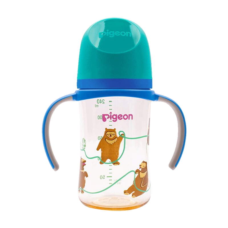 贝亲(Pigeon)双把手PPSU奶瓶 第3代奶瓶 240ml-马来熊 L号 6个月以上 AA220