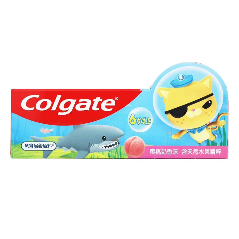 高露洁卡通儿童天然口味牙膏6岁以上健齿防蛀保护换牙期草莓味70g*3支