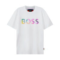 雨果博斯 HUGO BOSS 女士棉质胶印宽松版圆领短袖T恤50477946